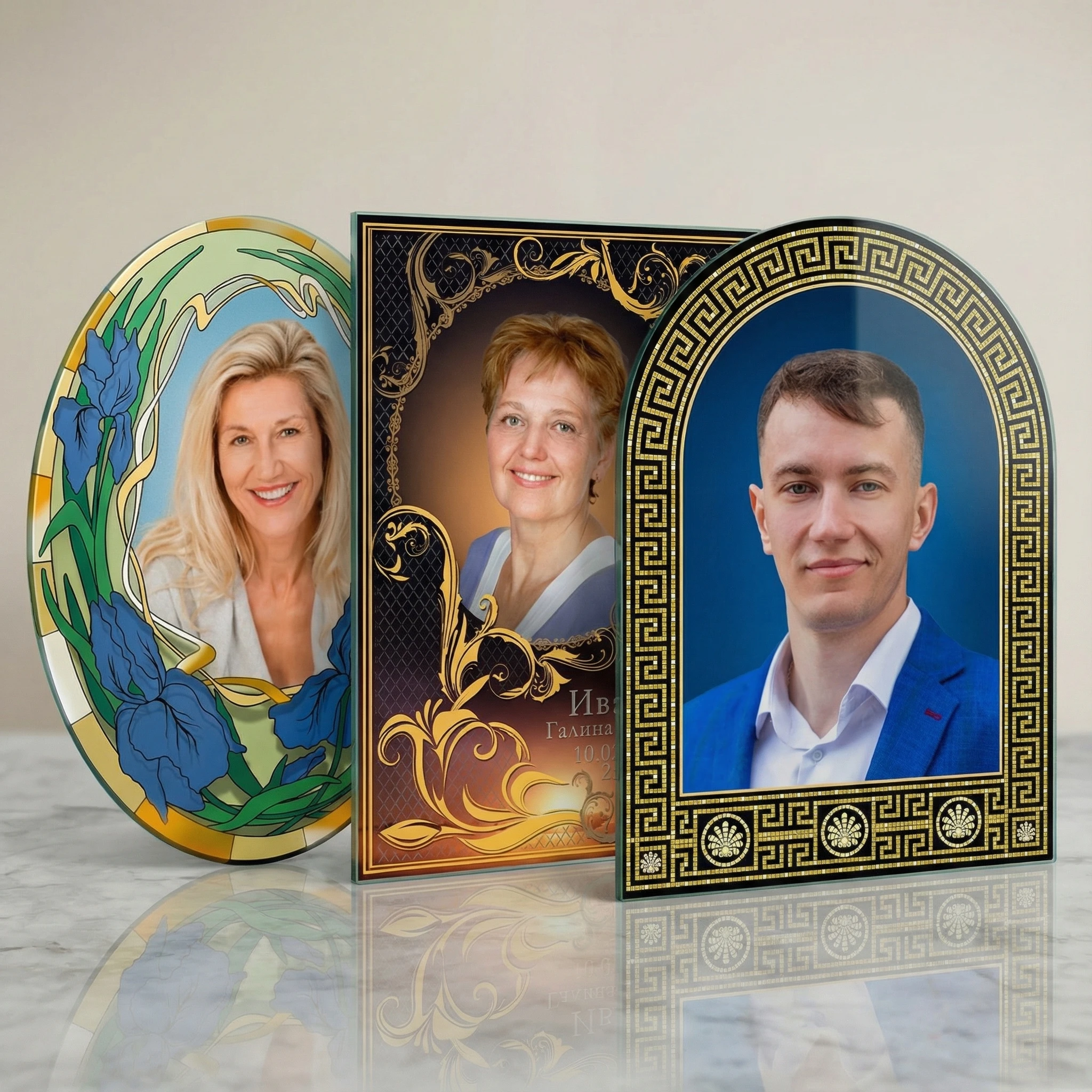 Декорированные портреты в стекле